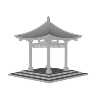 中式凉亭子斗拱建筑SU模型 SU模型下载
