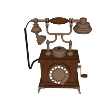 古董拨盘式电话机装饰SU模型 SU模型下载