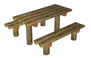 [桌子]生态原木桌椅 SU免费素材库