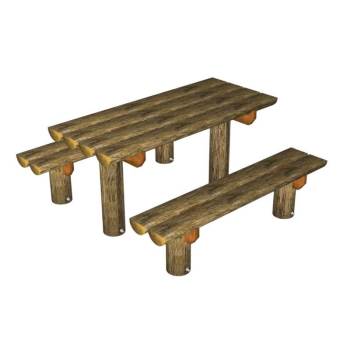 生态原木桌椅桌子SU模型 SU模型下载