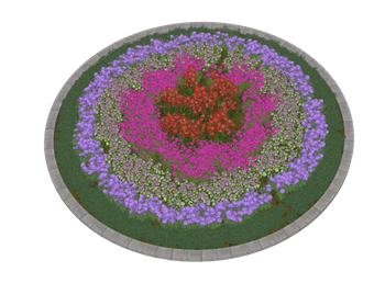 [景观]圆形花池环岛 草图大师模型库