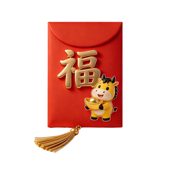 矢量图:卡通马年C4D新年红包