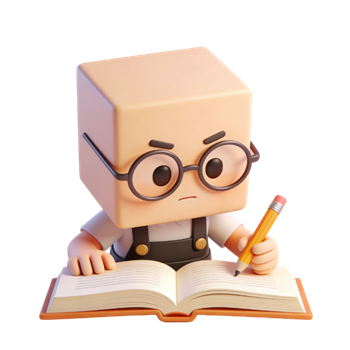 矢量图:卡通看书c4d人物元素