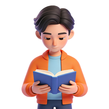 矢量图:低头看书人物c4d元素