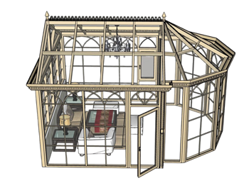 [建筑]欧式阳光房 草图大师模型库