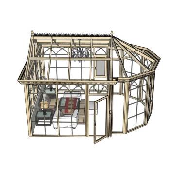 欧式阳光房建筑SU模型 SU模型下载