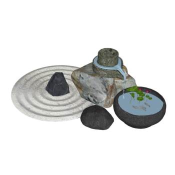 石磨流水荷花池景观SU模型 SU模型下载