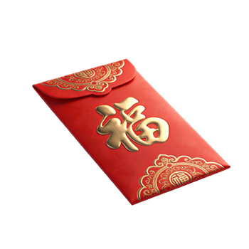 矢量图:福字红包封包C4D元素
