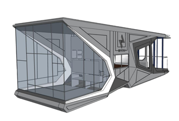 [建筑]太空舱民宿 sketchup模型下载