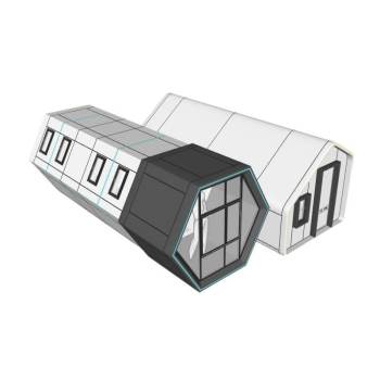 两个民宿太空舱休闲住宅建筑SU模型 SU模型下载