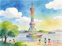 水彩画:去中国旅游是新潮流