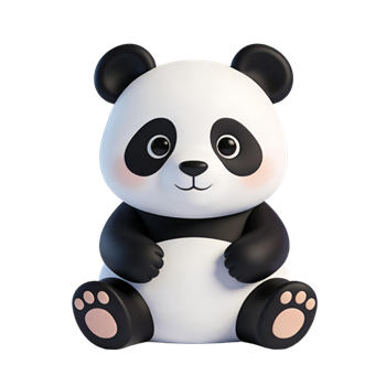 矢量图:熊猫C4D素材元素