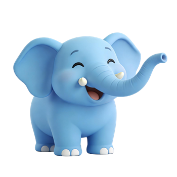 矢量图:调皮的大象C4D元素效果图