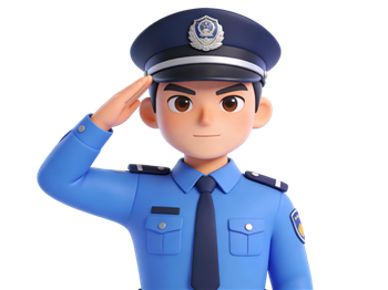 矢量图:卡通警察敬礼C4D人物