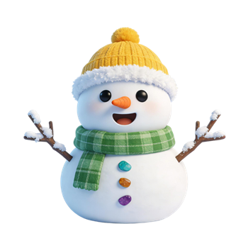 矢量图:冬天卡通雪人C4D素材图片