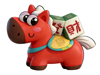 矢量图:卡通马上发财C4D素材图片