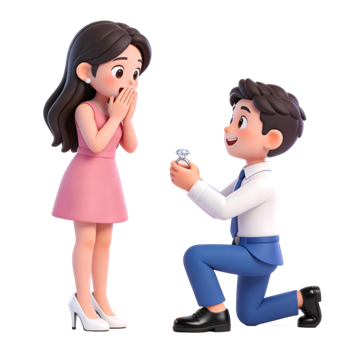 矢量图:男孩求婚女孩C4D素材