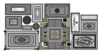 [景观]中式铺装地面地雕 草图大师模型 SketchUp模型截图 3D设计素材预览