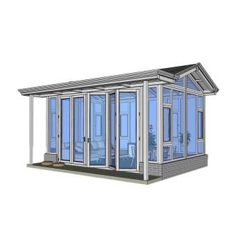 玻璃阳光房建筑SU模型 - SU模型免费下载_sketchup模型