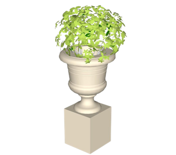 [景观]欧式花钵景观小品 SU模型素材免费