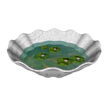 荷花水钵水池景观SU模型 SU模型下载