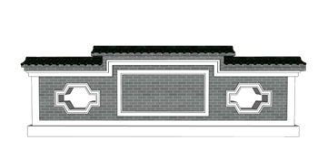 [建筑]中式徽派景墙文化墙 sketchup组件