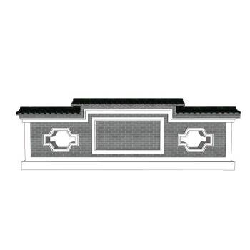 中式徽派景墙文化墙建筑SU模型 - SU模型免费下载_sketchup模型