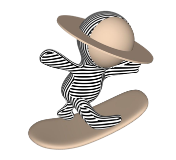 [装饰]星球抽象工艺品 SU模型素材免费