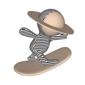 星球抽象工艺品装饰SU模型 SU模型下载