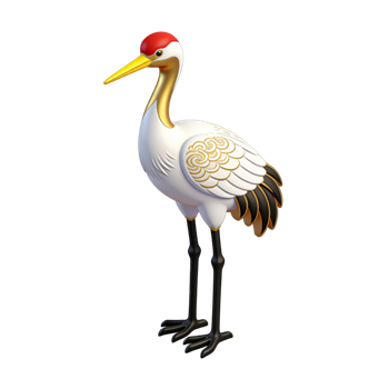矢量图:中国风古风国C4D金丹顶鹤