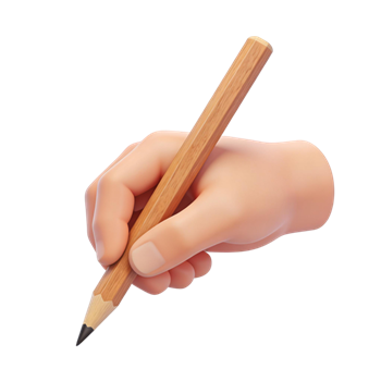 矢量图:手拿笔写字C4D设计