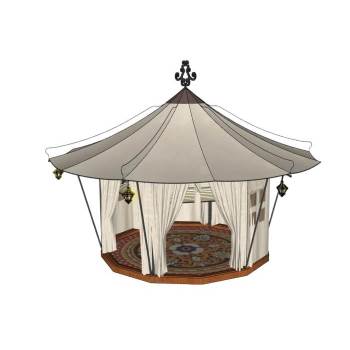 特色帐篷景观SU模型 SU模型下载