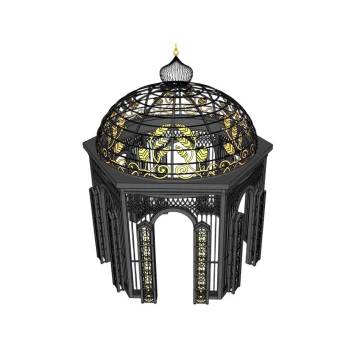 铁艺穹顶雕花亭子建筑SU模型 - SU模型免费下载_sketchup模型