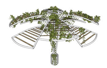 [景观]铁艺花架 su模型素材免费