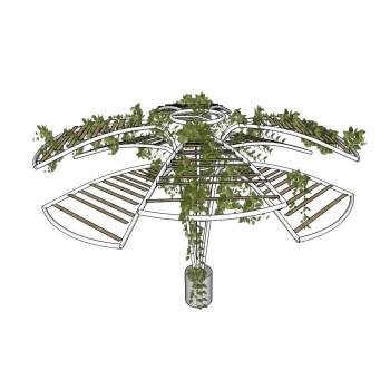 铁艺花架景观SU模型 SU模型下载