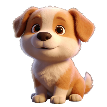 矢量图:萌萌的小狗C4D动物