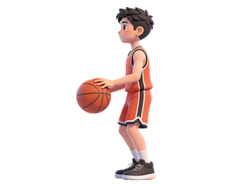 矢量图:打篮球男孩C4D人物