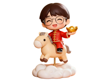 矢量图:新年马年-马上有钱C4D元素