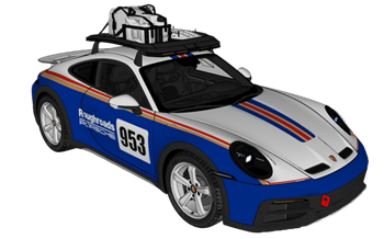 [交通]高性能越野跑车保时捷911汽车 SU组件库 SketchUp模型截图 3D设计素材预览