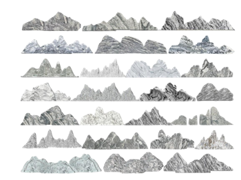 [景观]雪浪石片石集合 SU免费模型下载