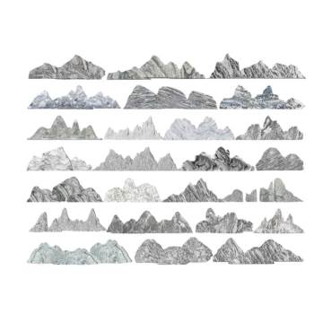 雪浪石片石集合景观SU模型 SU模型下载