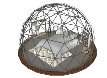 [建筑]民宿星空房泡泡屋 草图大师模型下载