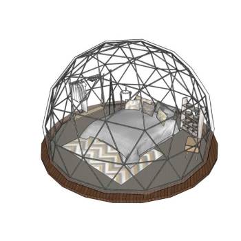民宿星空房泡泡屋建筑SU模型 SU模型下载