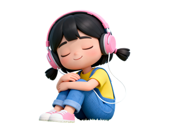 矢量图:安静听歌的女孩c4d元素