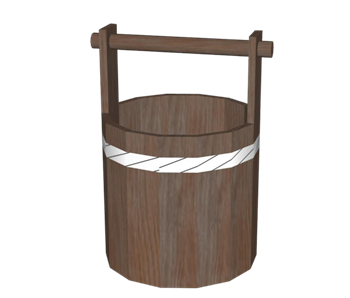 [装饰]乡村木水桶 SU模型库免费