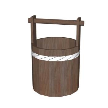 乡村木水桶装饰SU模型 SU模型下载