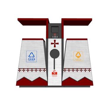 藏式垃圾桶装饰SU模型 SU模型下载