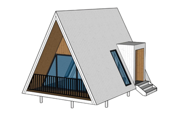 [建筑]三角屋民宿住宅 su模型素材免费