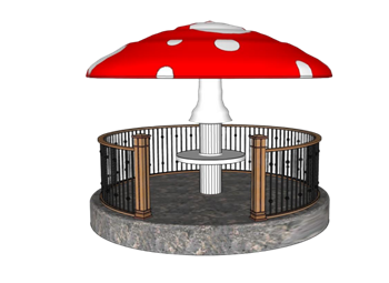 [景观]蘑菇亭子 草图大师素材库 SketchUp模型截图 3D设计素材预览