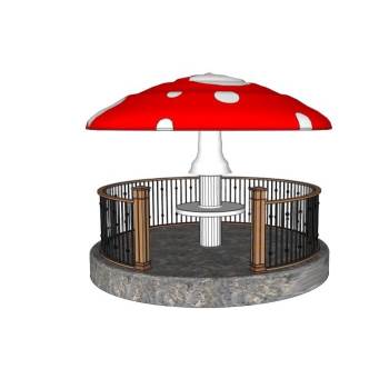 蘑菇亭子景观SU模型 SU模型下载